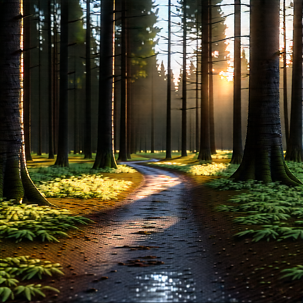 Nature Unreal Engine: Path through pine forest
