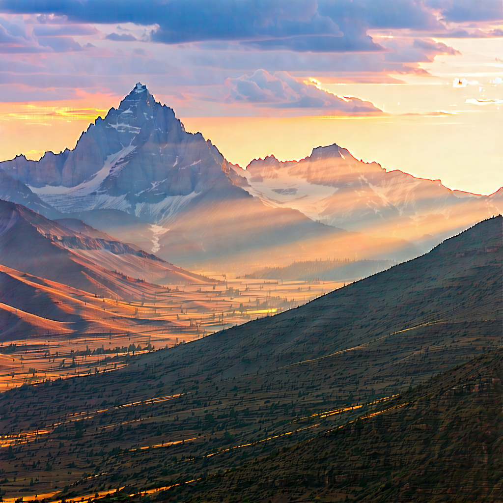 Nature Stock Photography: Mountain range during sunrise