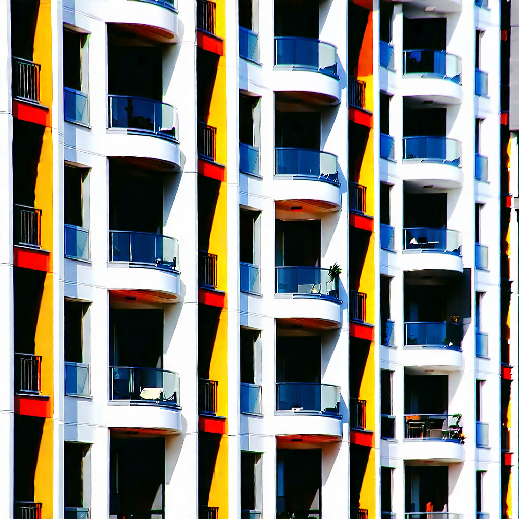 Urban Abstract Design: Modern apartment complex with artistic facade
