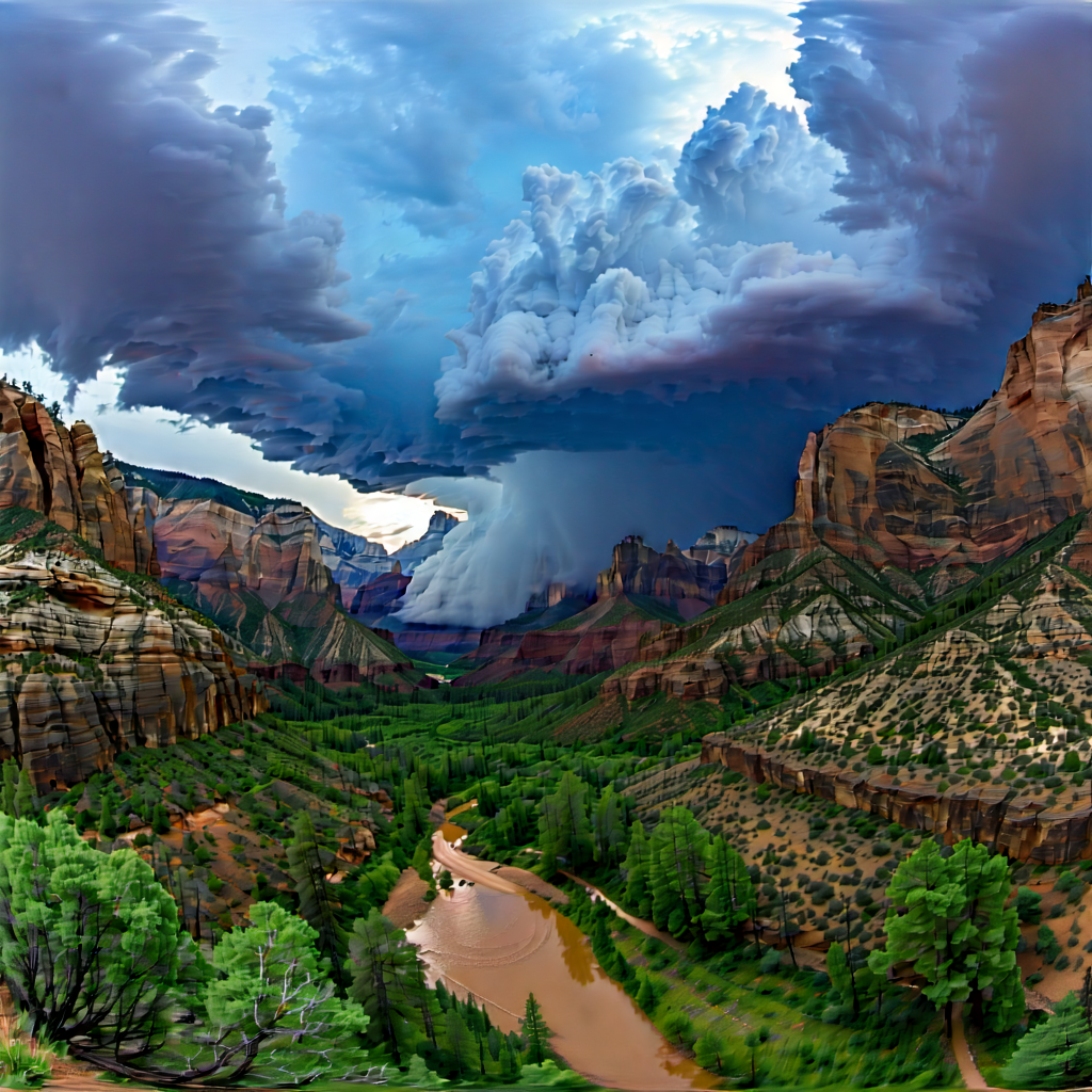 Nature Long Exposure Photography: Storm Clouds Over Canyon Floor With Captures Beautiful