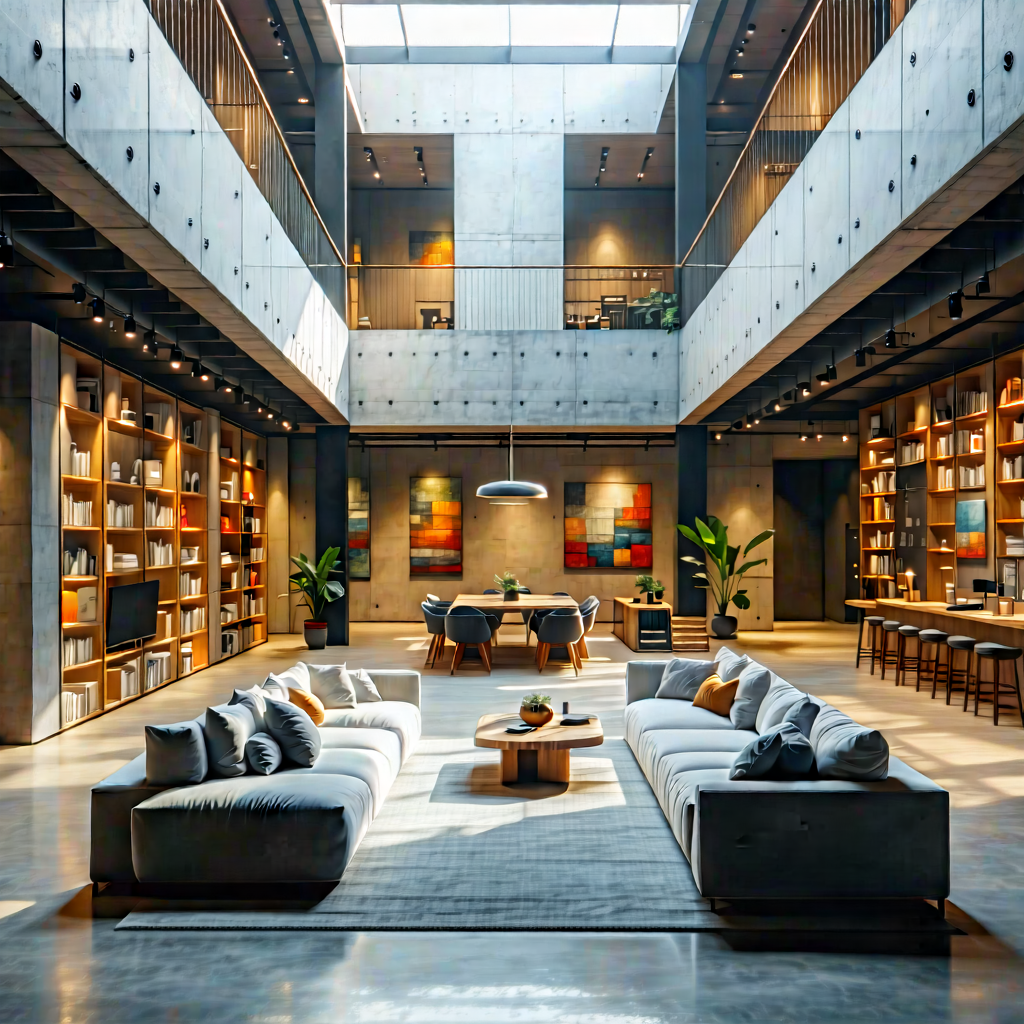 Urban Drone Photography: Urban Loft With Minimalist Design With Large, Open,