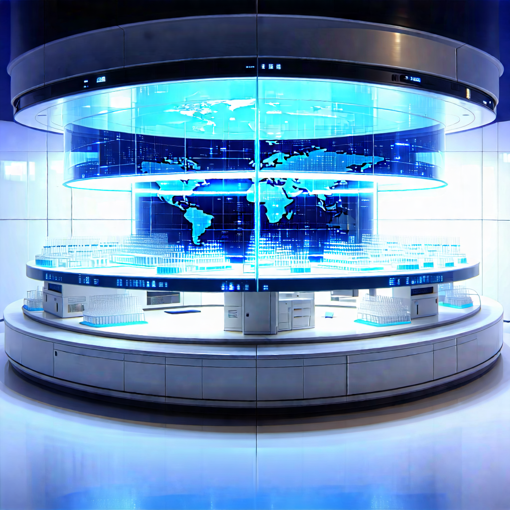 Tech Tilt-Shift Photography: Futuristic research laboratory