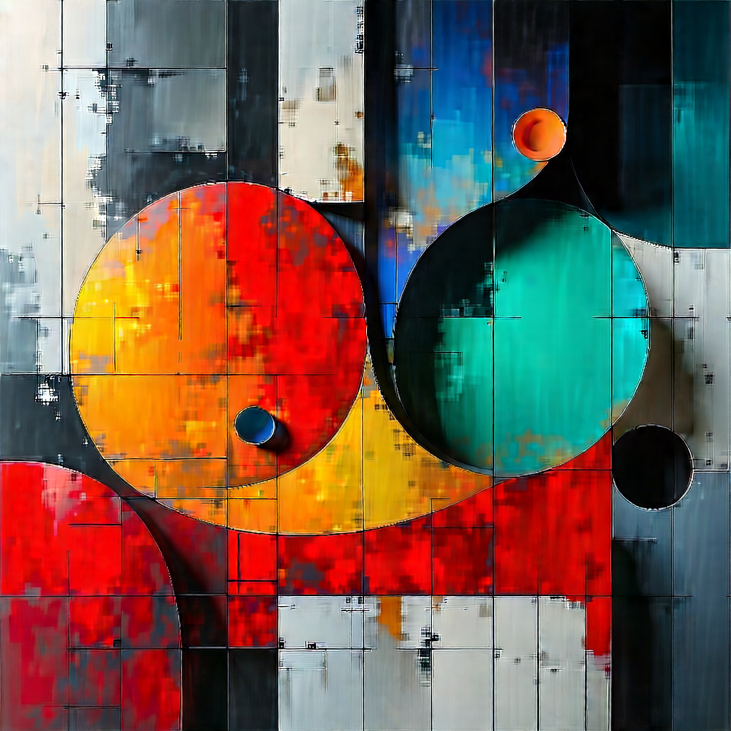 Abstract Brutalist Design: Organic abstract with analogous color palette