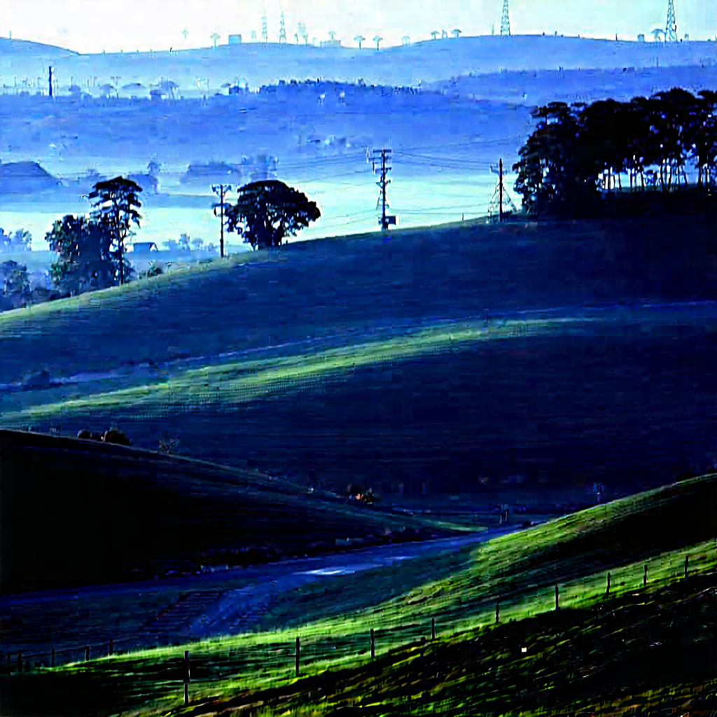 Nature Professional Photography: Rolling hills during blue hour
