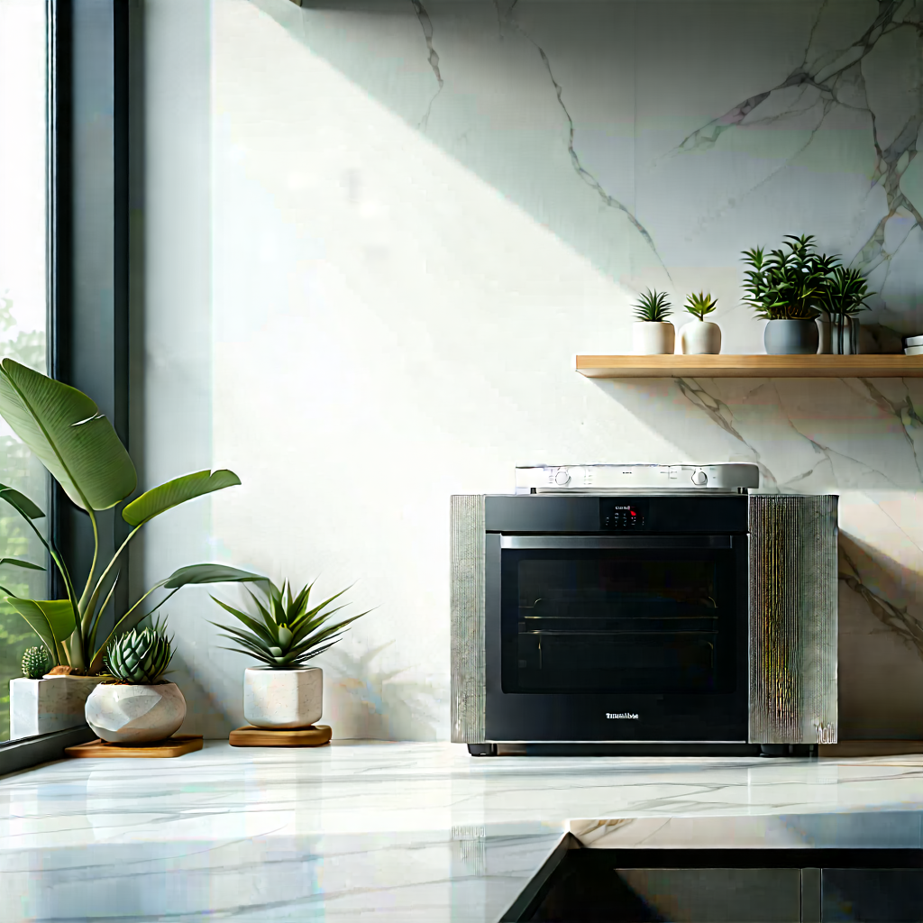 Tech Tilt-shift Photography: Innovative Smart Appliance (design:1.42) With Kitchen Modern