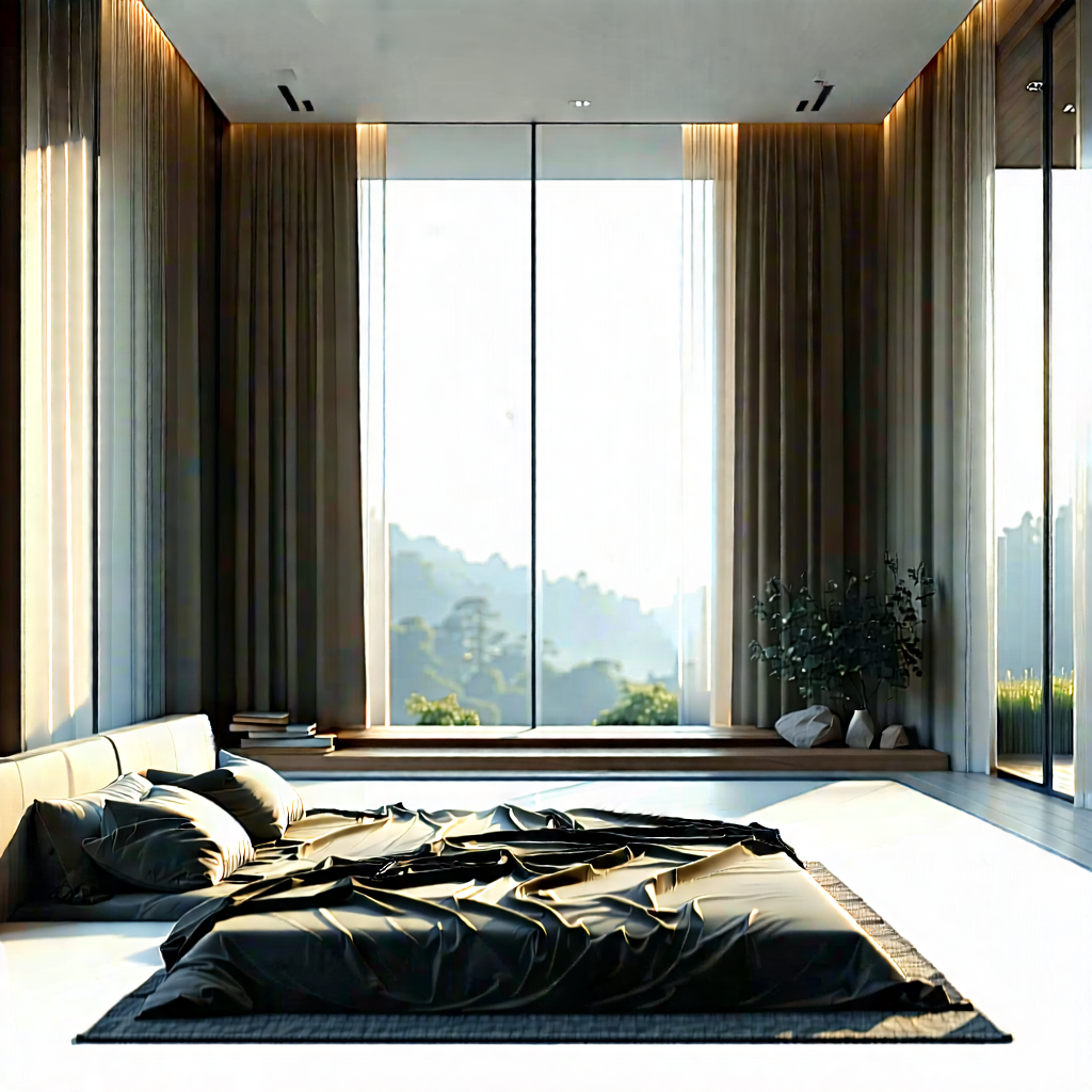 Lifestyle Stock Photography: Bedroom Sanctuary With Minimalist Decor With Large, Well-lit