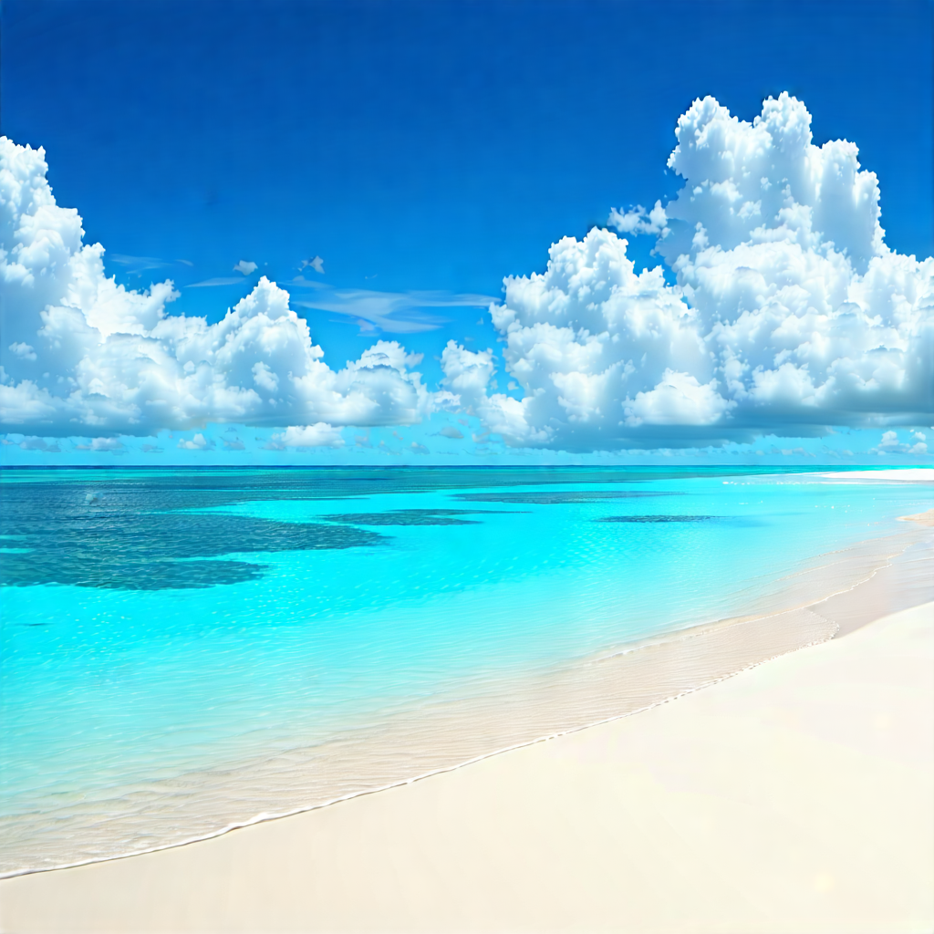 Nature Abstract Design: Clear Sky Over Tropical Beach With Beautiful Beach