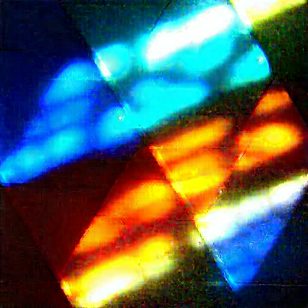 Abstract Geometric Design: Triangular Composition With Luminous Edges With Stained Glass