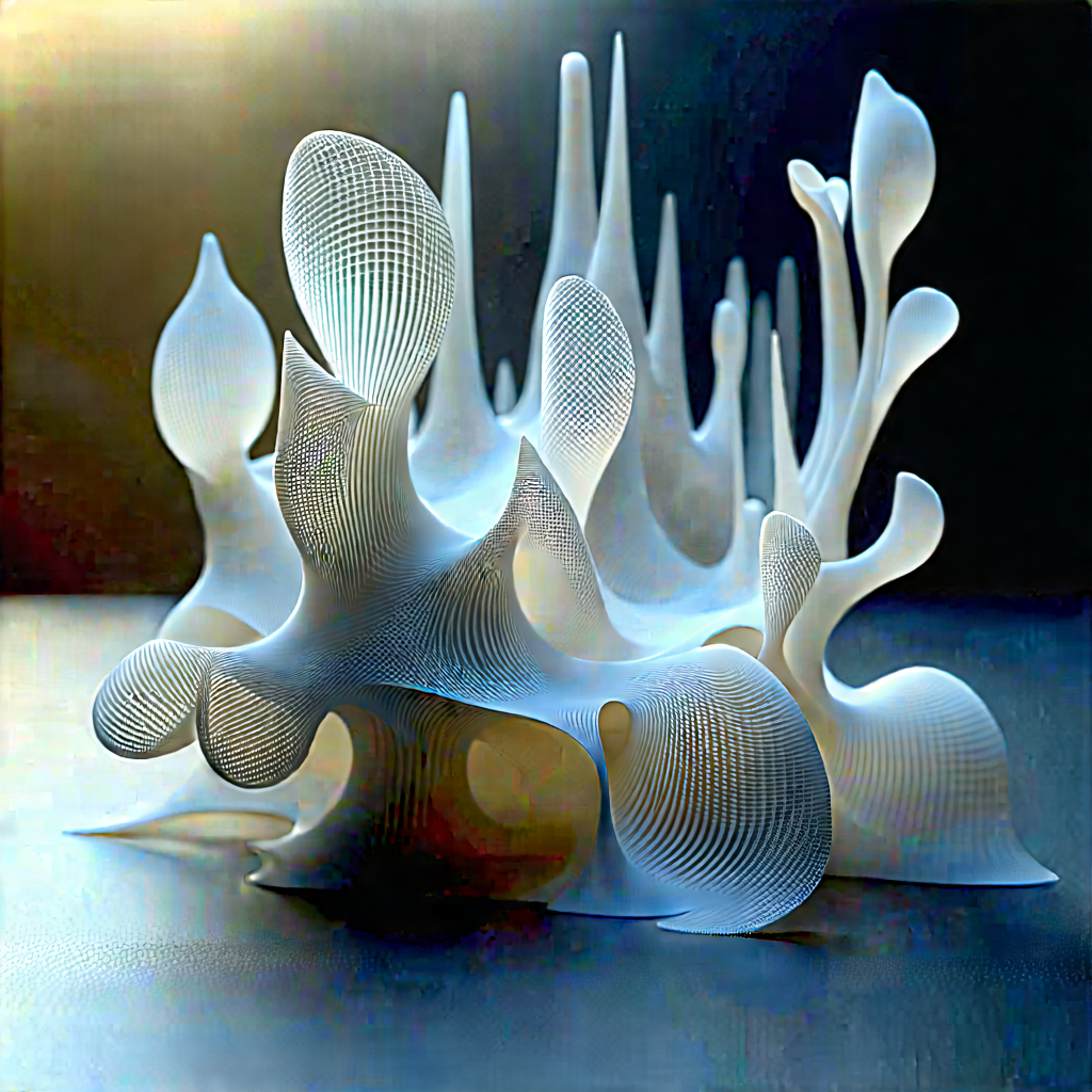 Abstract Fractal Art: Plastic Formation With Dimension With Image, There