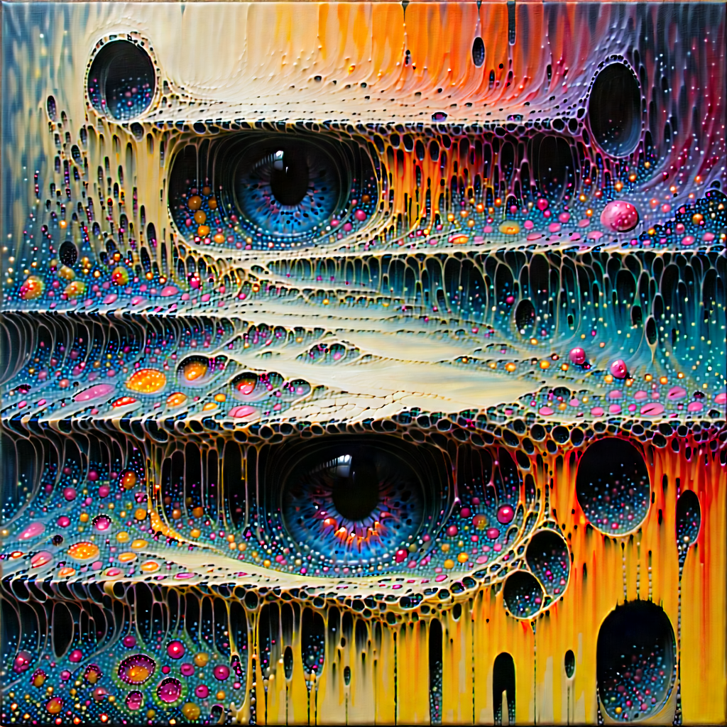 Abstract Acrylic Painting: Decay represented through repeating patterns