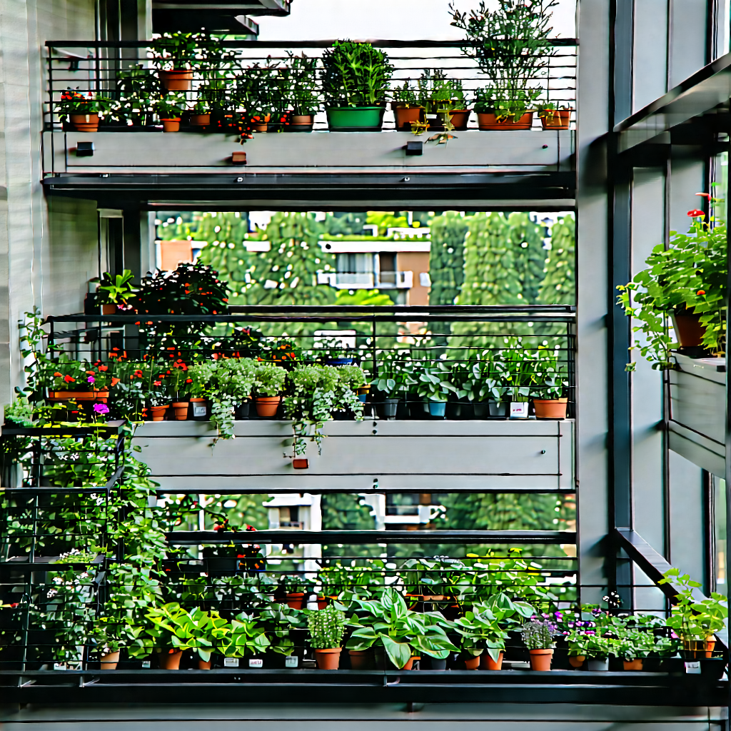 Lifestyle Advertising Photography: Balcony Garden With Organized Space With Image, There