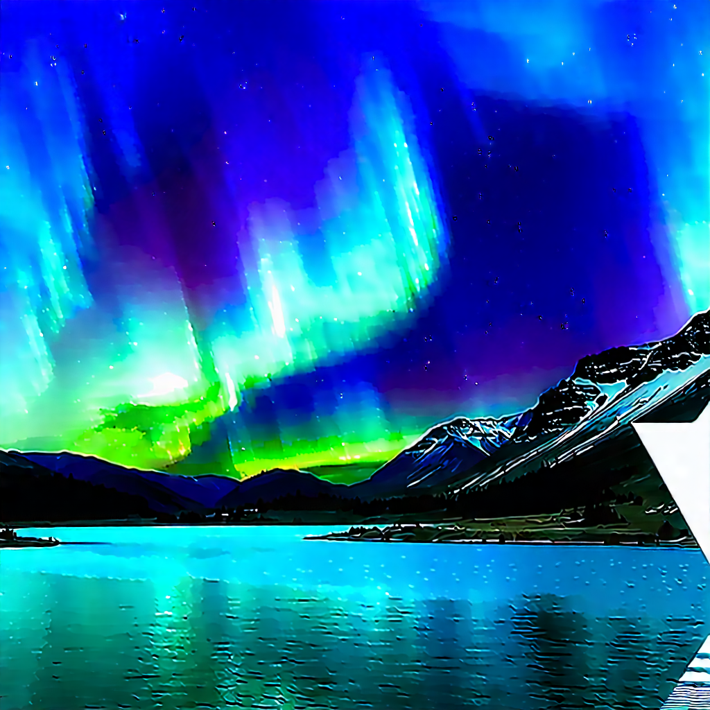 Nature Macro Photography: Northern Lights Over Alpine (lake:1.36) With Beautiful Nighttime