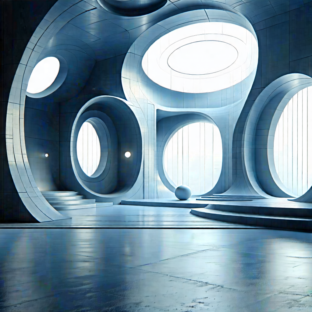 Tech Geometric Design: (futuristic:1.34) Digital Workspace With Image, There