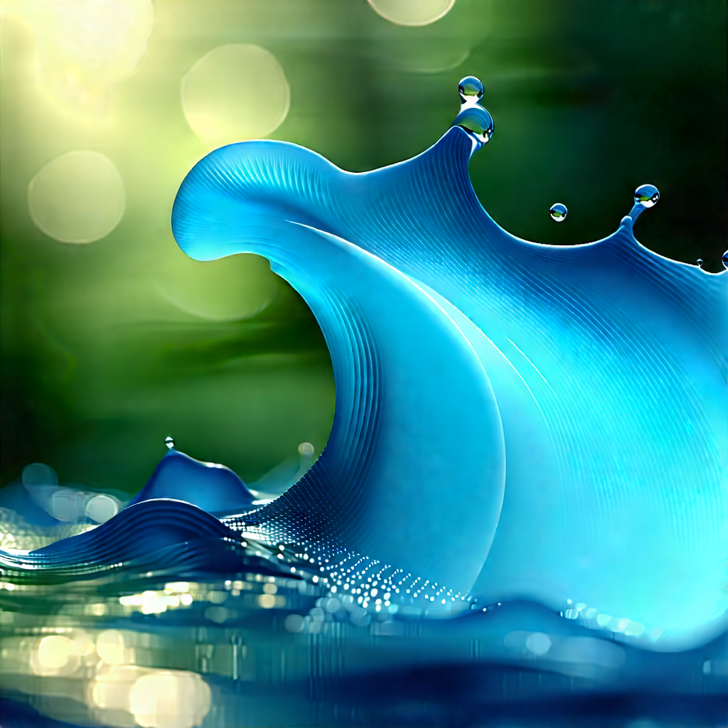 Abstract Infographic Style: Fluid Dynamics Captured In Abstract Form With Large Blue