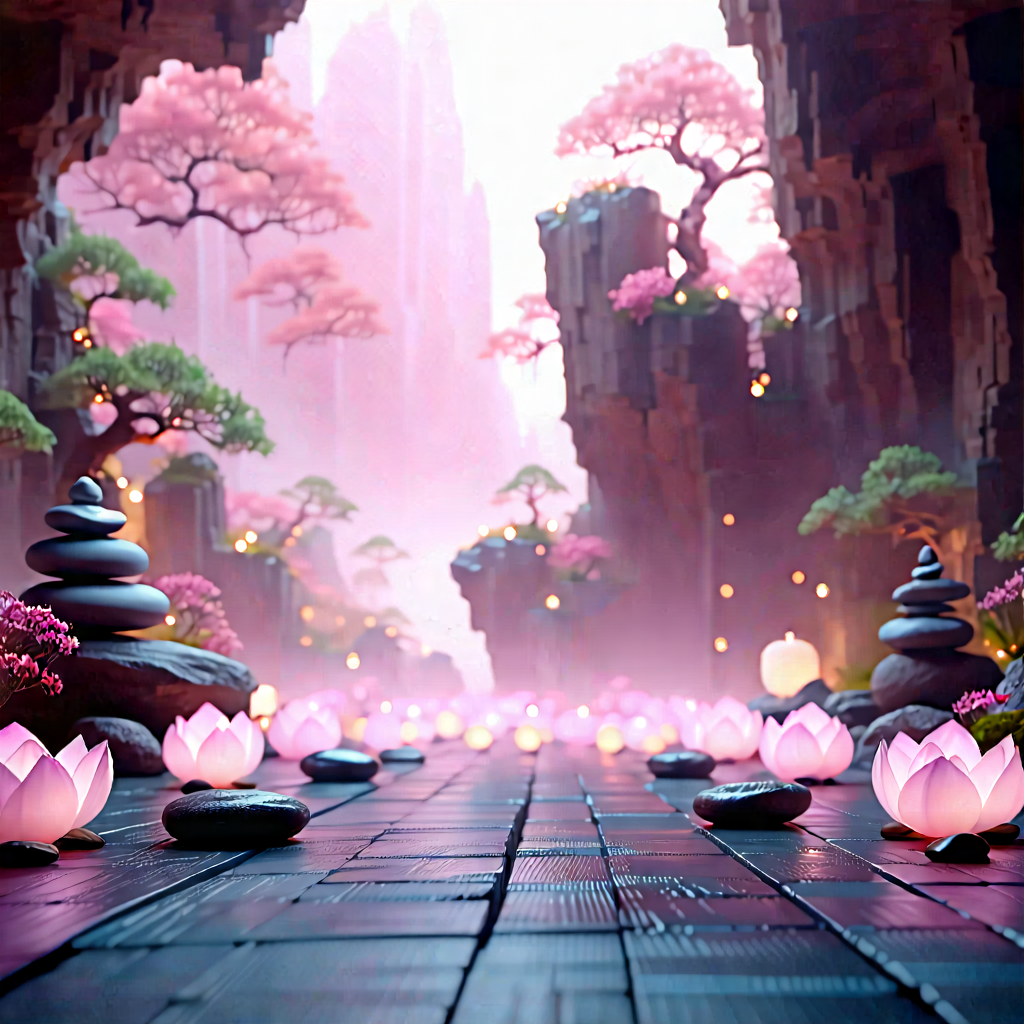 Lifestyle Macro Photography: Wellness Scene With Meditation Space With Beautifully Pathway