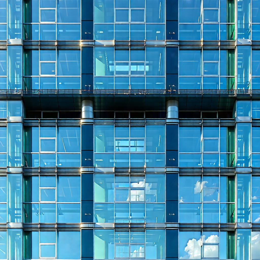 Urban Macro Photography: Glass office tower with artistic facade