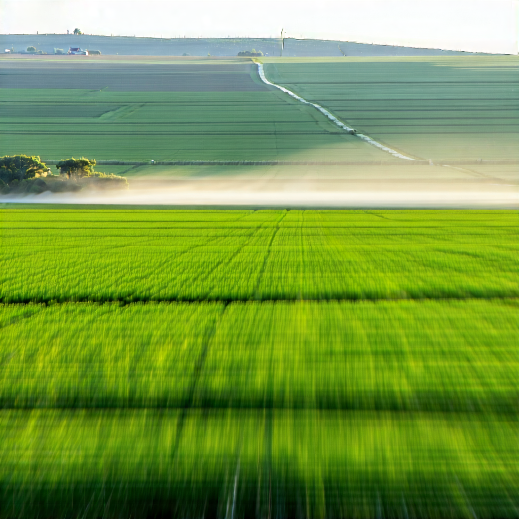 Tech Long Exposure Photography: Agricultural Technology In Field Deployment With Large, Lush