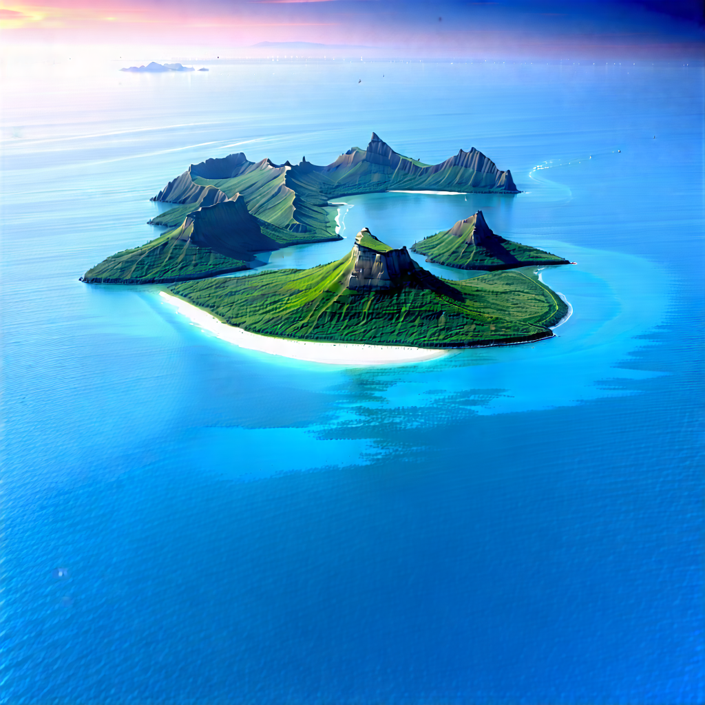 Nature Advertising Photography: Aerial View Of Coastal Islands With Beautiful Island