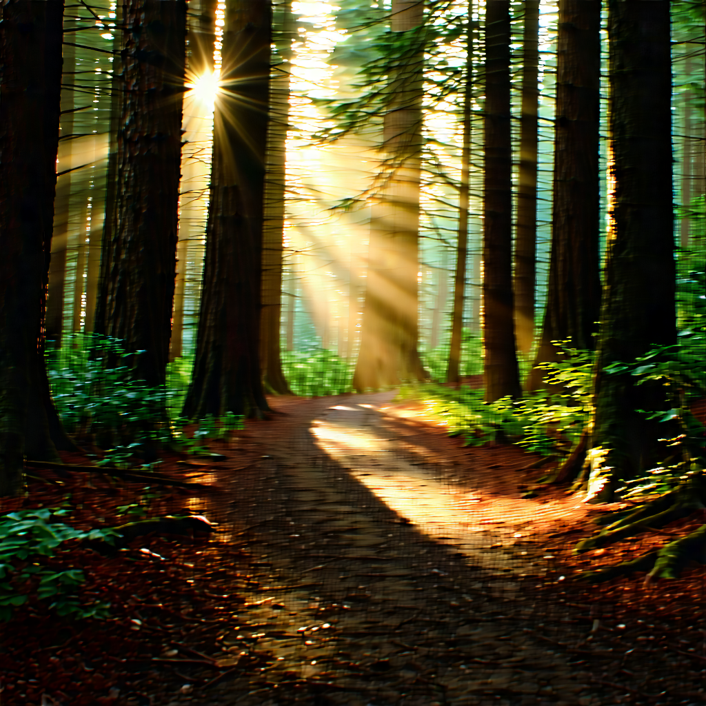 Nature Landscape Photography: Path through redwood (forest:1.2)