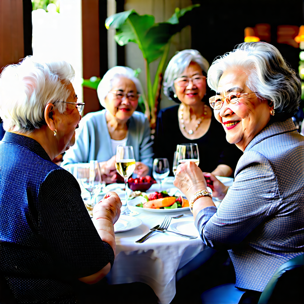 Lifestyle Abstract Design: Senior adult enjoying social gathering