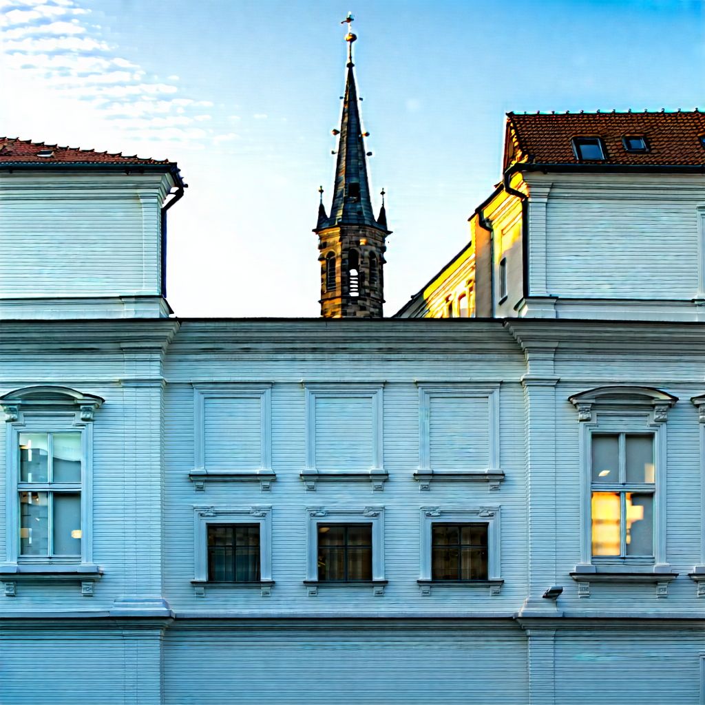 Urban Commercial Photography: Urban Street With Historic Buildings With Large White