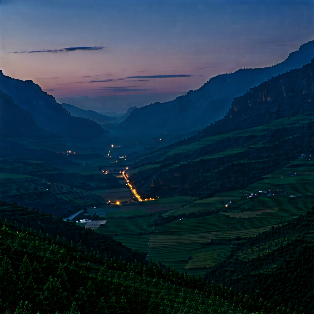 Nature Landscape Photography: Valley during night
