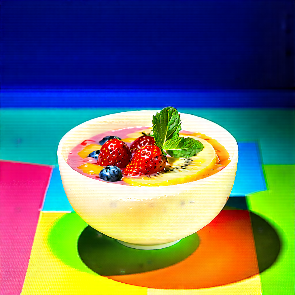 Lifestyle Professional Photography: Smoothie Bowl Prepared With Vibrant Colors With White Bowl