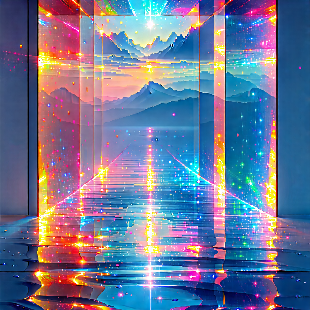 Abstract Pixel Art: Abstract Interpretation Of Light Refraction With Large, Colorful