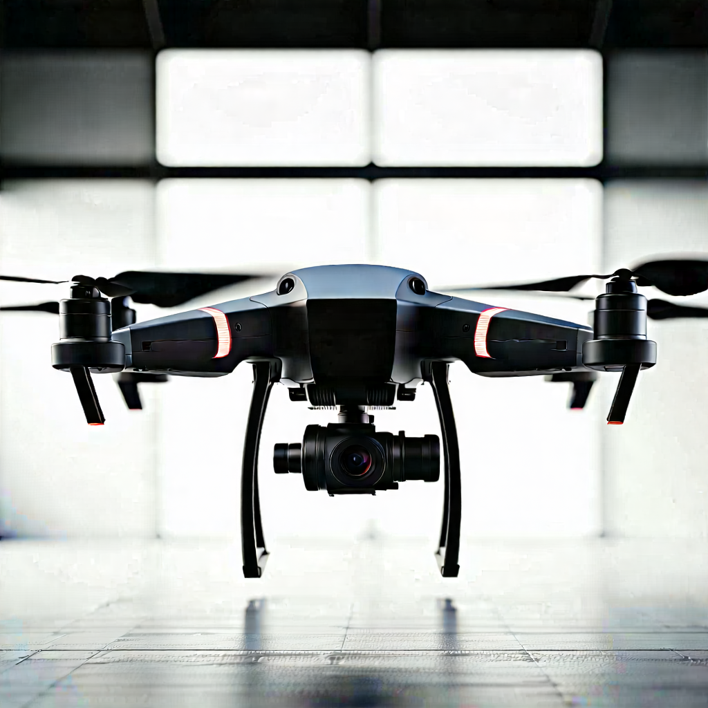Tech Etching: Drone With Digital Artwork With Black Drone