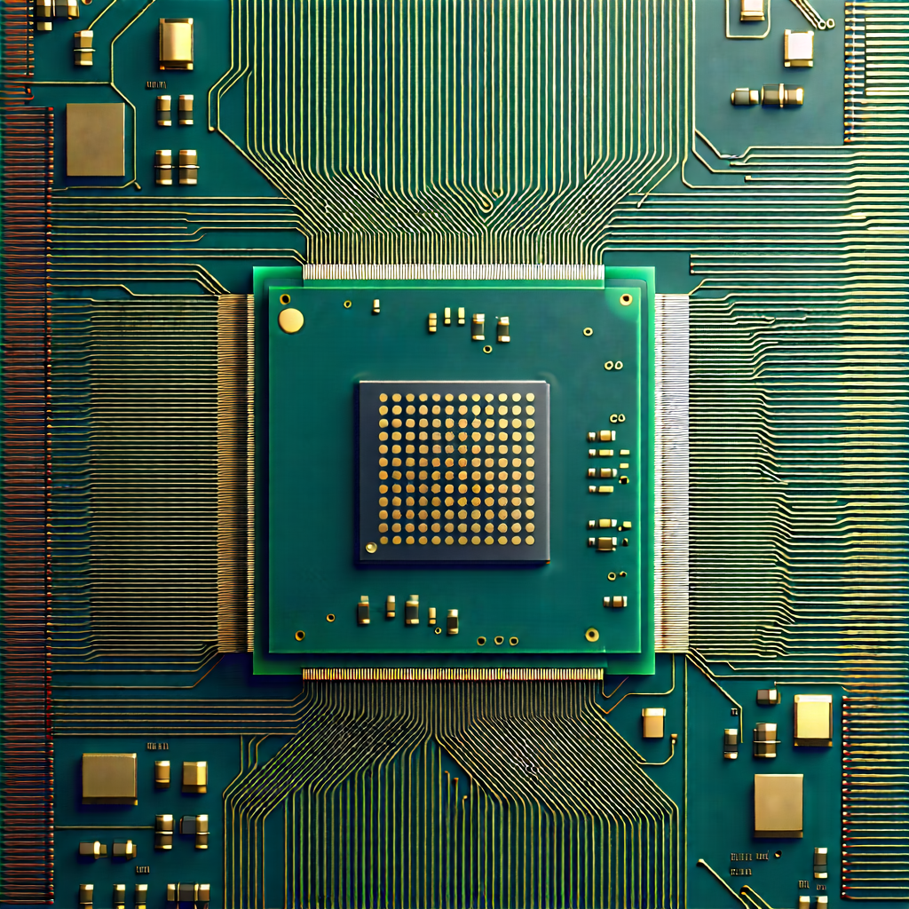Tech Abstract Design: Close-up of microprocessor