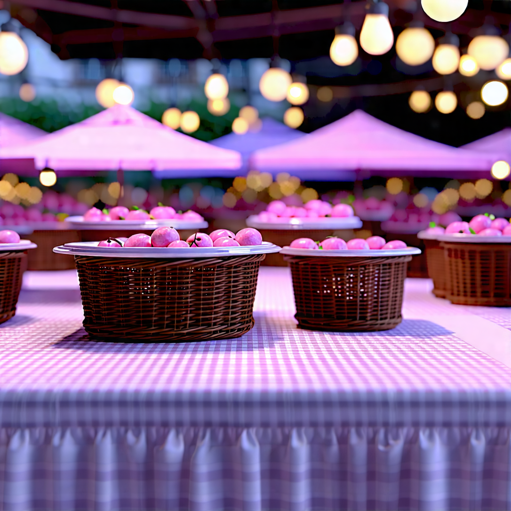 Urban 3d Render: Outdoor Market With Outdoor Dining With Table Several