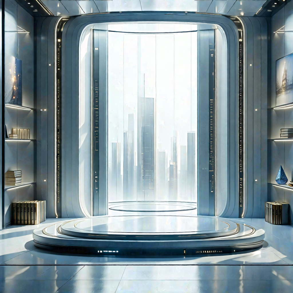 Tech Concept Art: Financial Technology In (design:1.23) Studio With Image, There