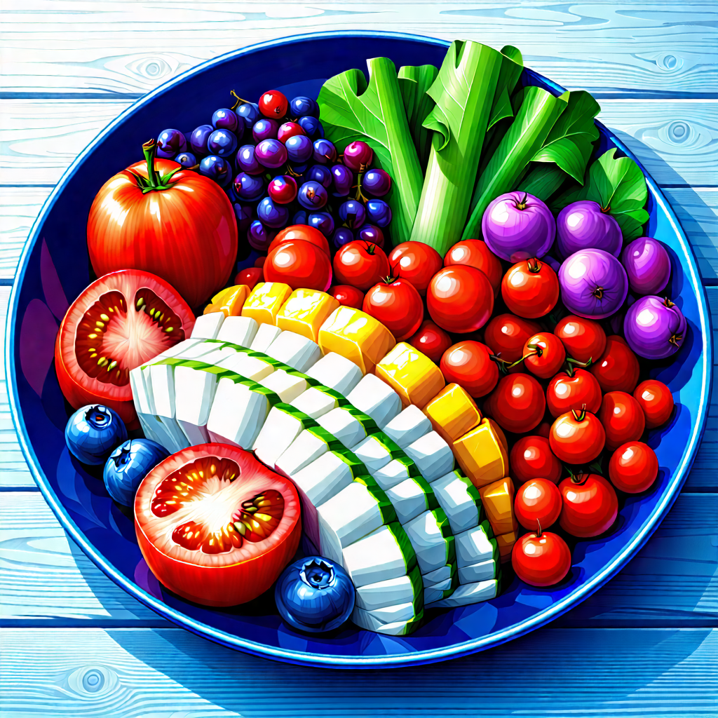 Lifestyle Woodcut Print: Healthy Meal Prepared With (vibrant:1.13) Colors With Colorful Appetizing