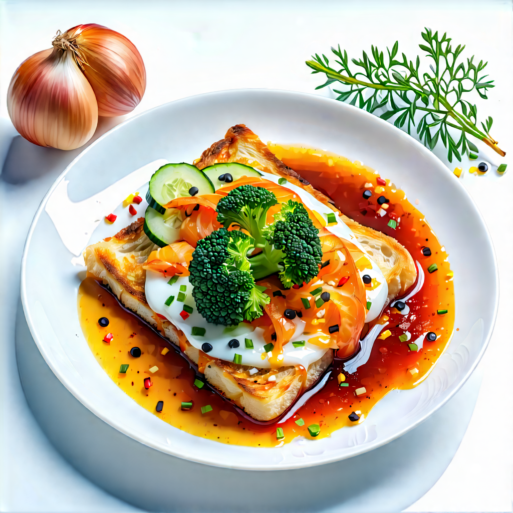 Lifestyle Etching: Healthy Meal Prepared With Vibrant Colors With Plate Food