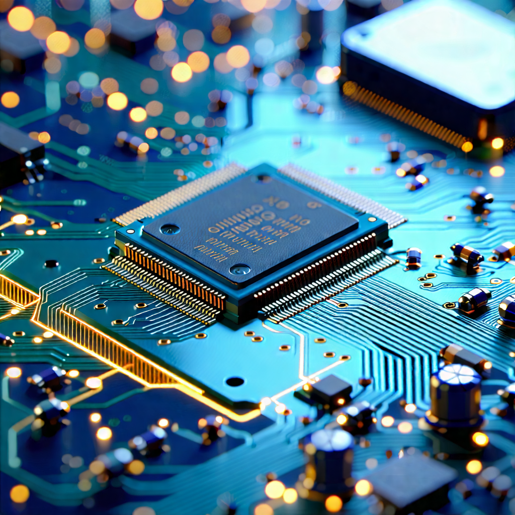 Tech Digital Illustration: Close-up of electronic circuit