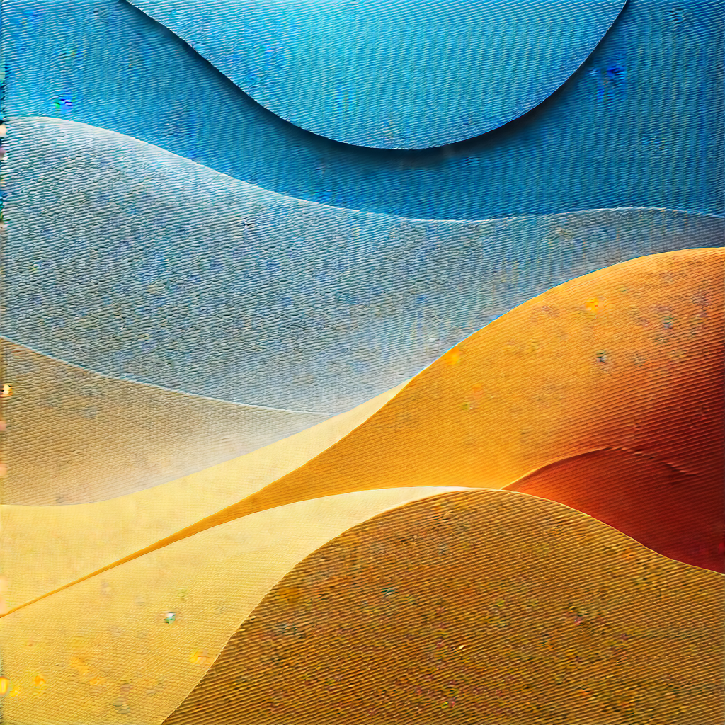 Abstract Landscape Photography: Macro View Of Synthetic Material With Painting Desert
