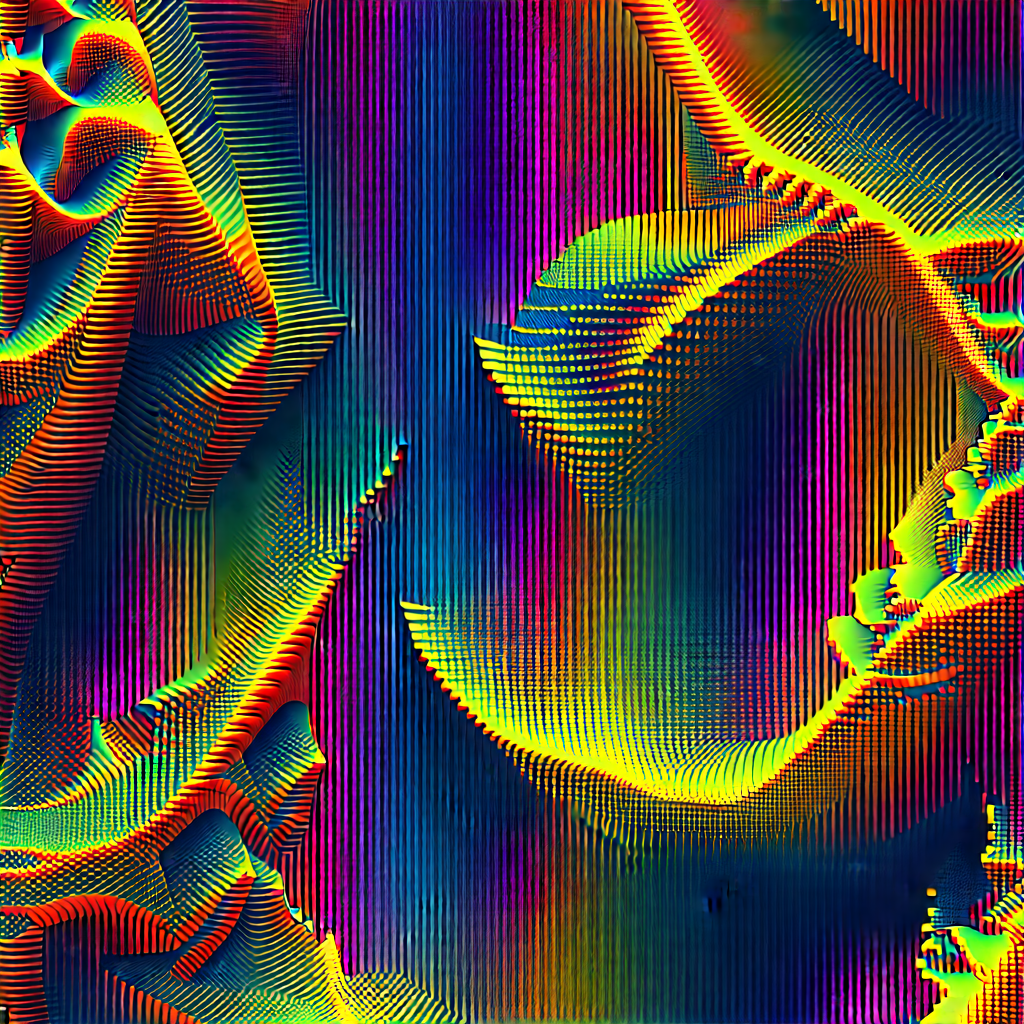 Abstract Fantasy Art: Fractal pattern with high-contrast color palette