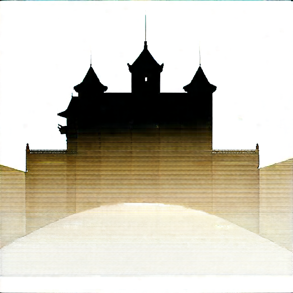 Urban Digital Art: Historic building with (minimalist:1.4) (design:1.42)