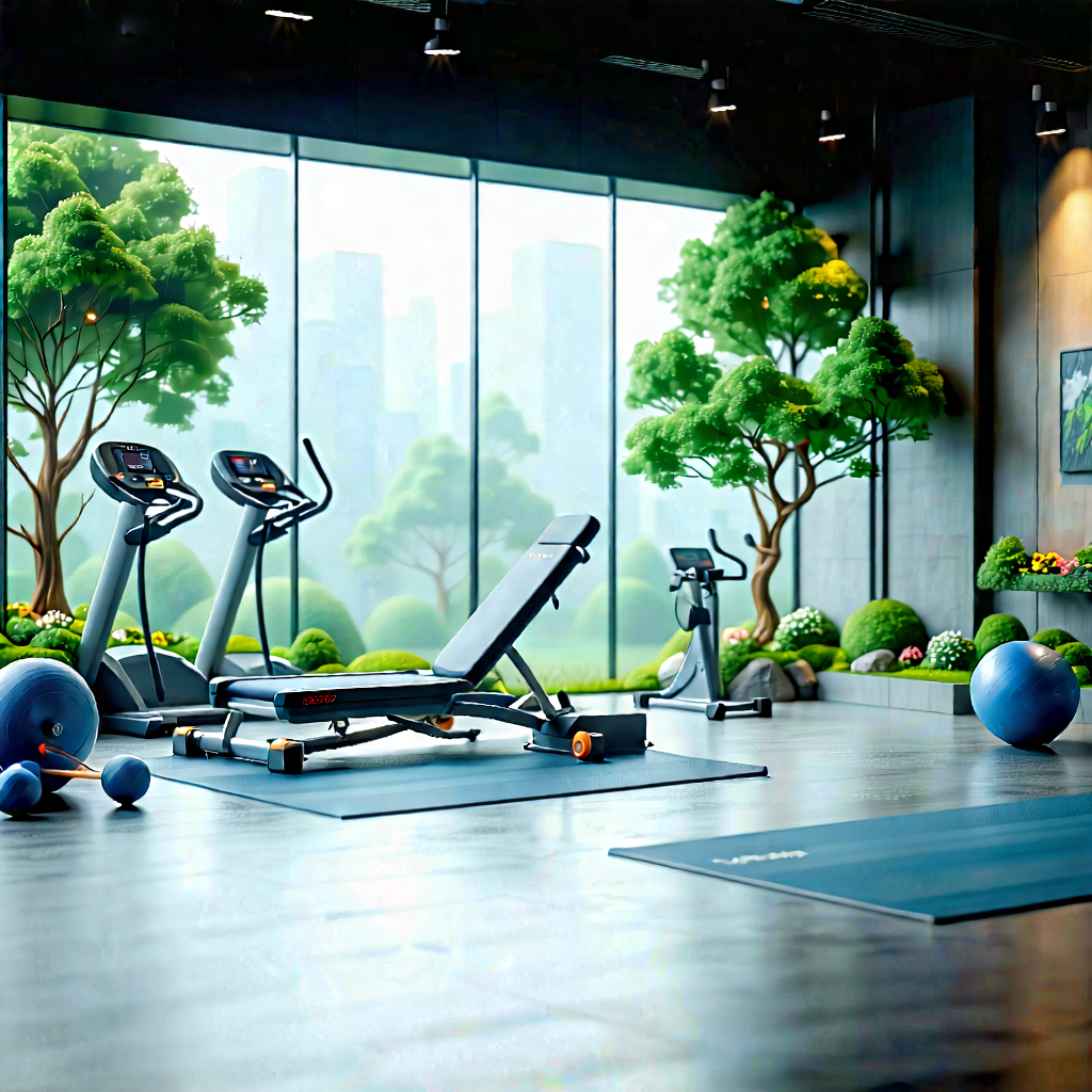 Lifestyle Landscape Photography: Wellness scene with fitness equipment