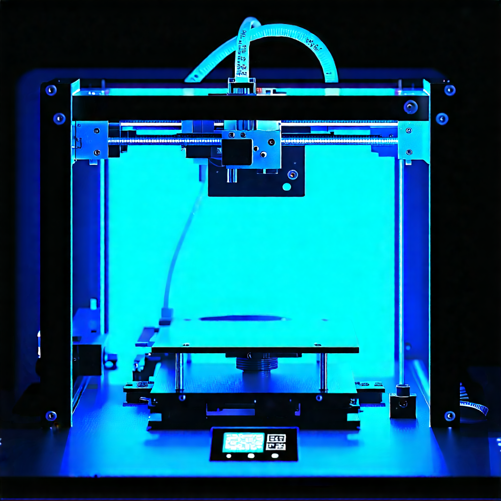 Tech Hdr Photography: 3d Printer With Blue Light Glow With Blue Printer