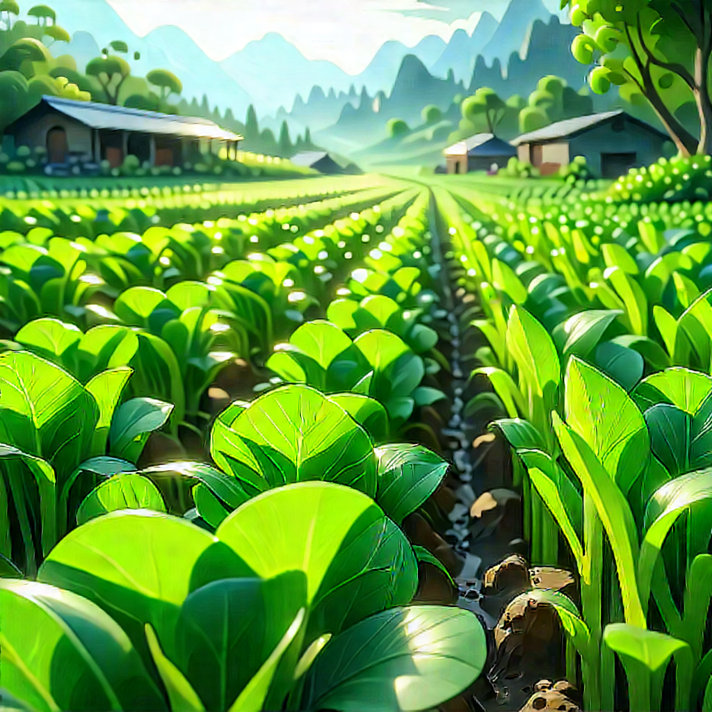 Tech Digital Illustration: Agricultural Technology In Tech Office With Cartoon-like Drawing
