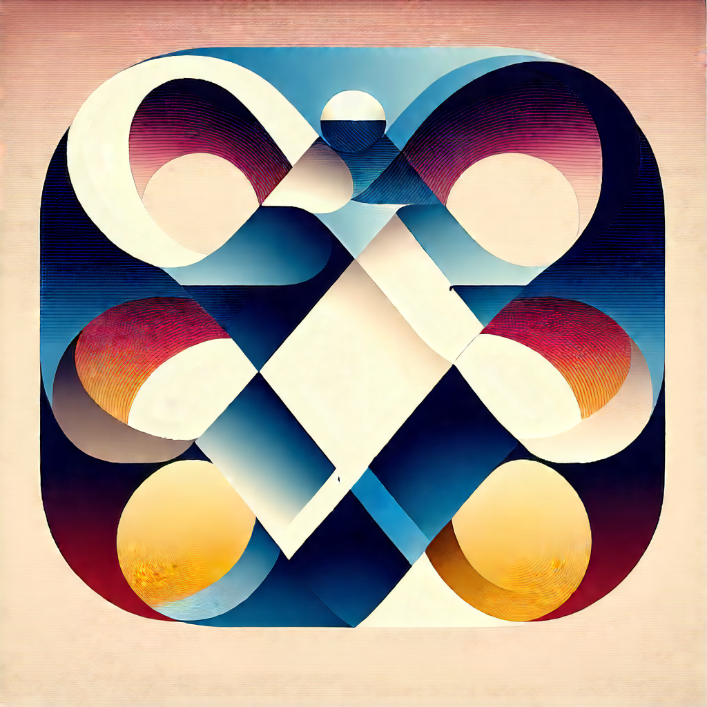 Abstract Ukiyo-e Style: Infinity Represented Through Geometric Shapes With Colorful Abstract