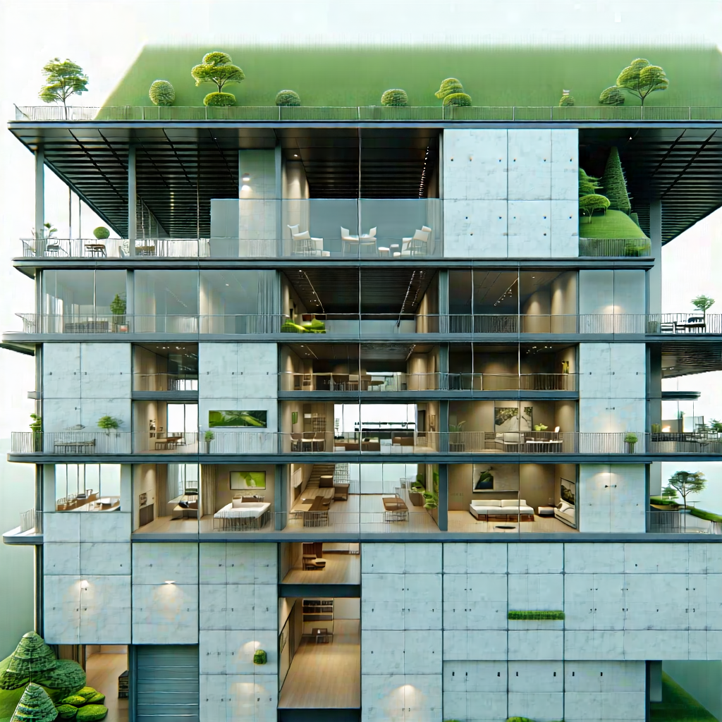 Urban Graphic Design: Urban Loft With Green Rooftop With Model Large