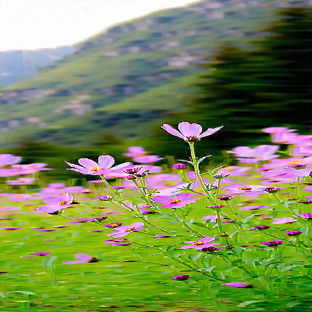 Nature Macro Photography: Wildflowers In Natural Setting With Beautiful Field