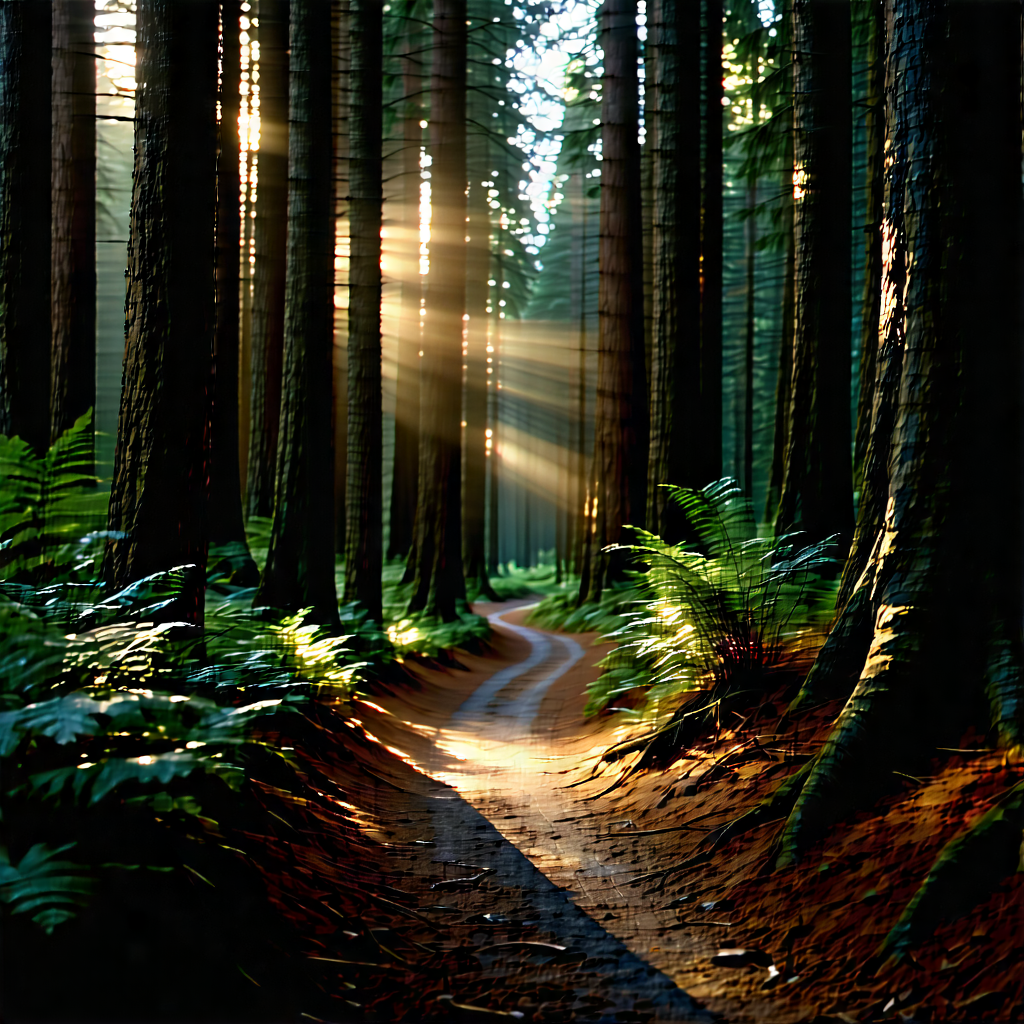 Nature Unreal Engine: Path Through Redwood Forest With Image, There