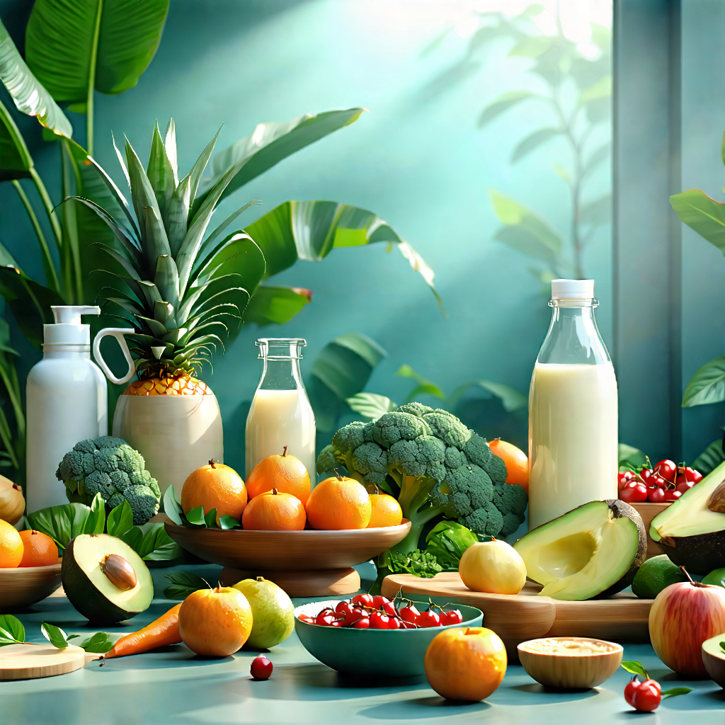 Lifestyle Long Exposure Photography: Wellness Scene With Healthy Food With Table Filled