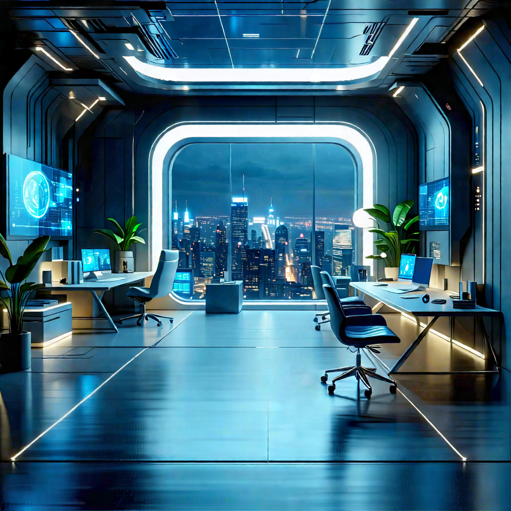 Tech Octane Render: Futuristic Tech Startup Office With Image, There