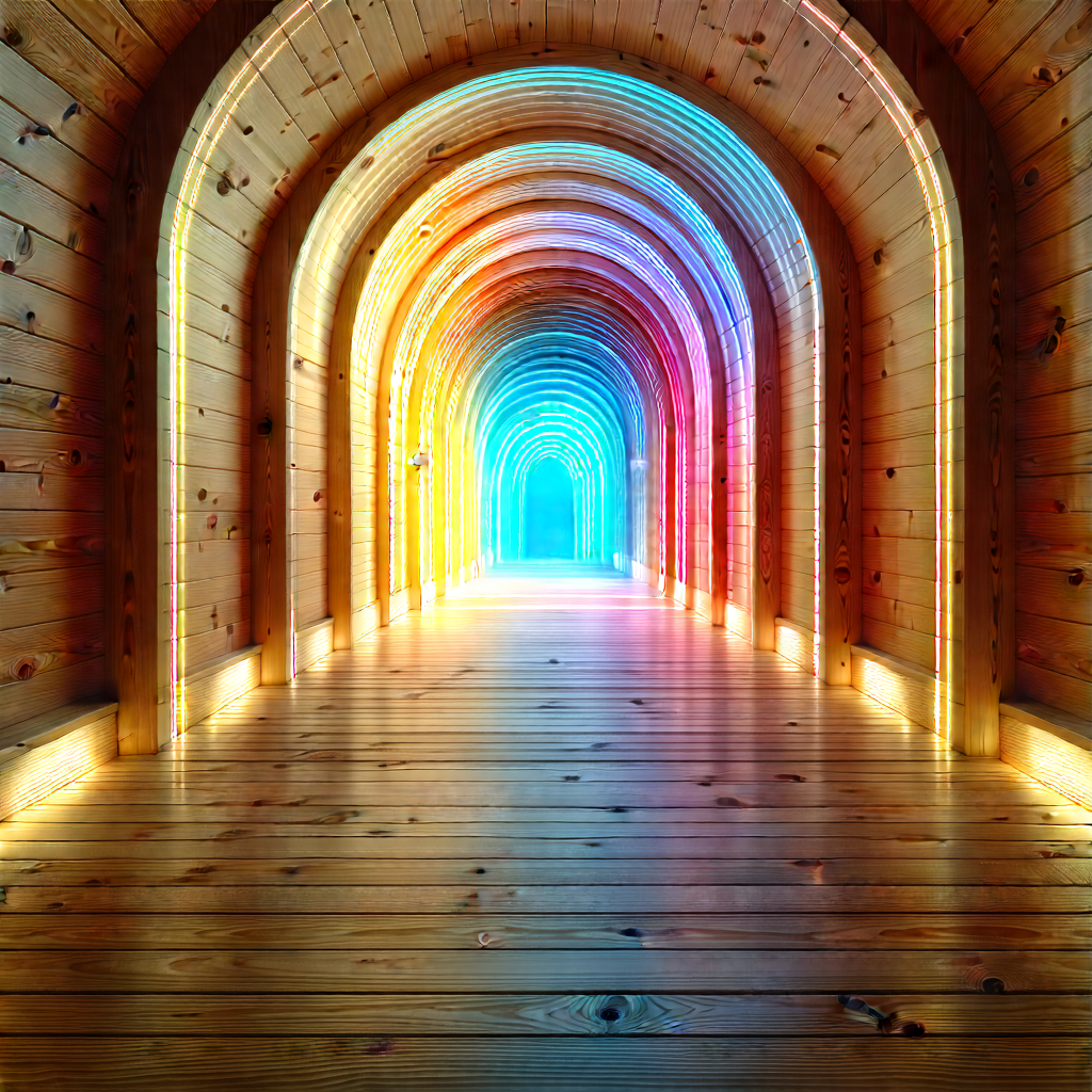 Abstract Holographic Art: Wood structure with gradient