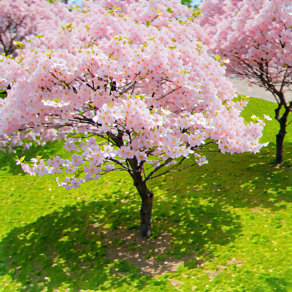 Nature Drone Photography: Cherry blossoms in natural setting