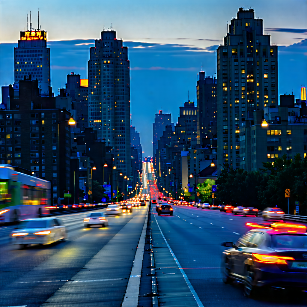 Urban Stock Photography: Cityscape Of Urban Skyline During Rush Hour With Captures Busy